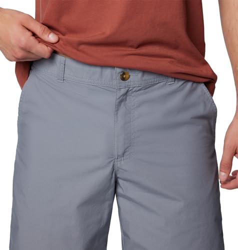 Columbia Mens Washed Out Hiking Short, Grey Ash, 34 x 10