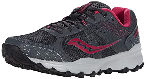 Saucony Women's Grid Raptor TR 2 Running Shoe, Charcoal/Pink, 5