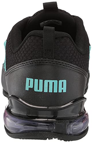 PUMA Women's RIAZE PROWL MOD MULTI Sneaker, Puma Black-Blue Turquoise, 11