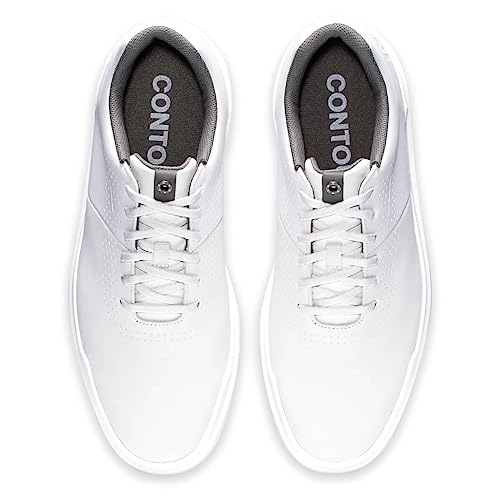 FootJoy Men's Contour Casual Golf Shoe, Cool White, 10