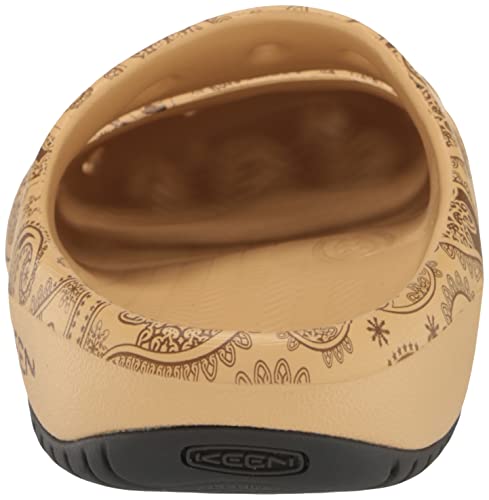 KEEN Women's Yogui Comfortable Slip On Lightweight Clogs, Caffe Latte Paisley, 11