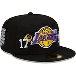 New Era LA Los Angeles Lakers 59FIFTY 17x NBA World Champions Count The Rings Fitted Cap, Hat (US, Numeric, 8, Black)