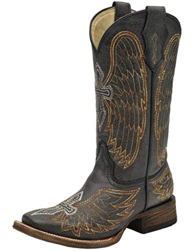 Corral Boots Boy's A1032 (Little Kid/Big Kid) Black/Silver/Gold 4.5 Big Kid M