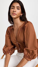 STAUD Women's New Dill Top, Tan, S