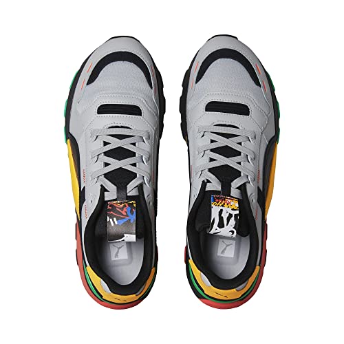 PUMA Men's RS 2.0 Sneaker, Block Party Cool Light Gray Black-Yellow Sizzle, 8