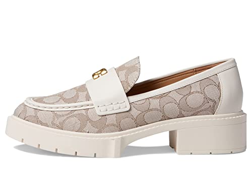 Coach Leah Jacquard Loafer Stone/Chalk 9 B (M)