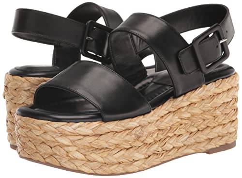Marc Fisher LTD Women's PATRYCE Espadrille Wedge Sandal, Black 001, 7
