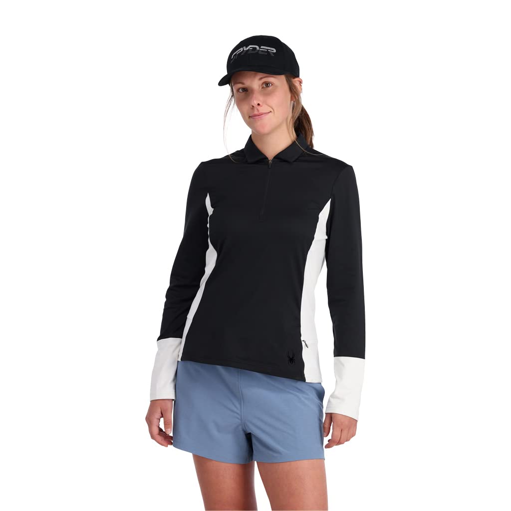 Spyder Womens Arc Graphene Tech Zip Neck Black