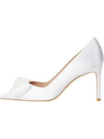Stuart Weitzman Anny 85 Mesh Bow 8.5 White/Cream