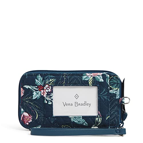 Vera Bradley Women's Cotton Smartphone Wristlet With RFID Protection, Rose Toile - Recycled Cotton, One Size