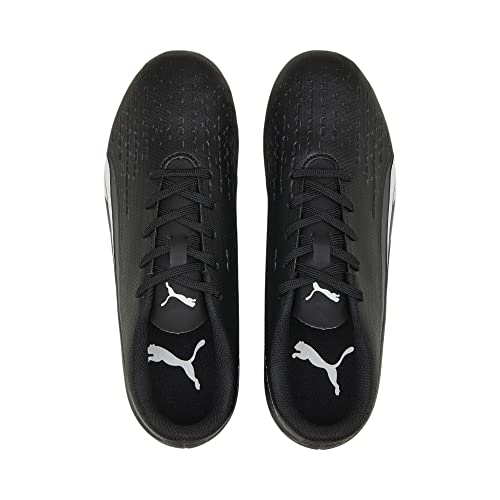 PUMA Ultra Play Firm Artificial Ground Sneaker, Black-White, 1 US Unisex Big Kid