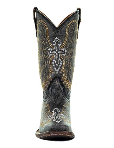 Corral Boots Boy's A1032 (Little Kid/Big Kid) Black/Silver/Gold 4.5 Big Kid M