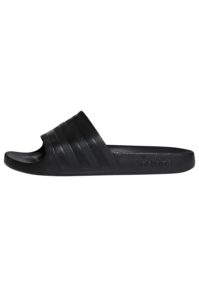 adidas Adilette Aqua Mens Flip Flop Slide Sandal Triple Black - UK 6