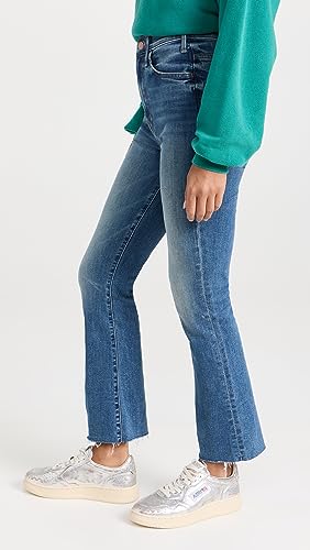 MOTHER Women's The Hustler Ankle Fray Jeans, Healing Jar, Blue, 27