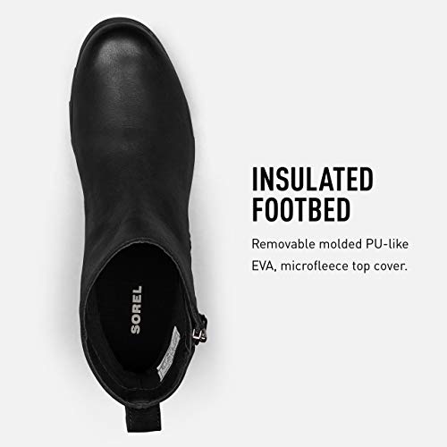 Sorel Womens Emelie Zip Outdoor Waterproof Winter Ankle Leather Boots - Black - 10