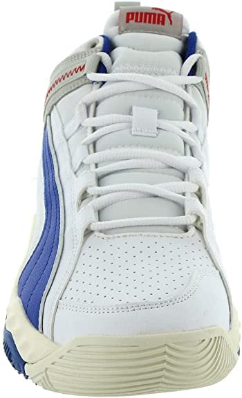 PUMA Rebound Future Evo Men's Basketball 9 D(M) US White-Surf The Web-High Risk Red-Grey