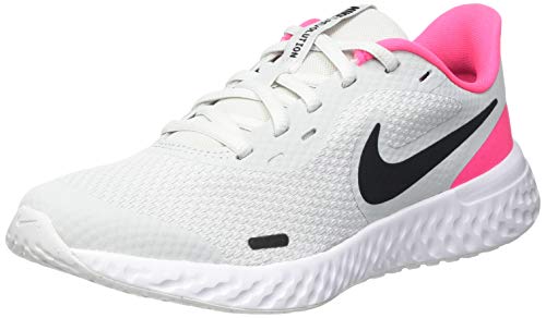 Nike Unisex-Child Revolution 5 Grade School Running Shoe (Photon Dust, Black Pink Glow, 6.5)