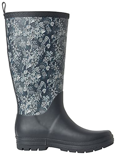 Helly-Hansen Womens Madeleine Print Waterproof Rain Boots, 597 Navy, 8