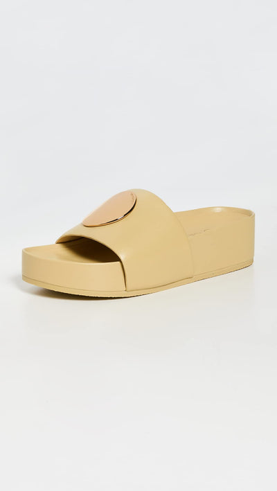 Tory Burch Women's Patos Slides, Cornbread, Yellow, 9.5 Medium US
