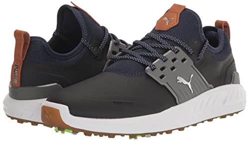 Puma Golf Men's Ignite Articulate Golf Shoe, Peacoat-Puma Silver-Quiet Shade, 12.5