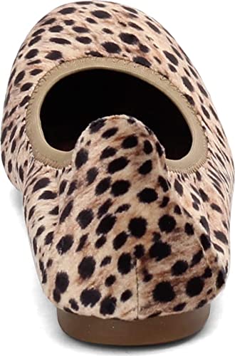 BORN Women's, Julianne Flat 9 Black/Natural Leopard Fabric