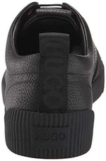 BOSS Green by Hugo Men's Leather Sneakers with Rubber Sole Shoe, Black, 11 M US