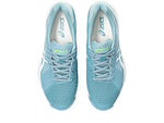 ASICS Women's Solution Swift FlyteFoam Tennis Shoes, 9, GRIS Blue/White