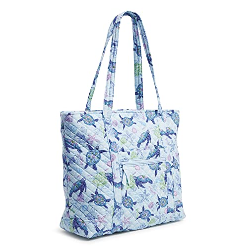 Vera Bradley Women's Cotton Vera Tote Bag, Turtle Dream - Recycled Cotton, One Size