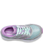 Saucony Cohesion 13 LTT Sneaker, Silver/Turquoise, 12 Wide US Unisex Big_Kid