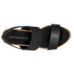 Aerosoles womens Putnam Wedge Sandal, Black, 7 US