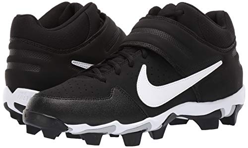 Nike Men's Alpha Huarache Varsity Keystone Mid Molded Baseball Cleat Black/White Size 11.5 M US