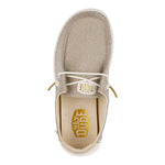 HEYDUDE Girl's Wendy Y Metallic Sparkle Gold Size 4 | Youth's Shoes | Youth Slip-on Loafers | Comfortable & Light-Weight