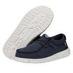 Hey Dude Boy's Wally-Youth Sport Mesh Navy Size 2 | Youth's Shoes | Youth Slip-on Loafers | Comfortable & Light-Weight