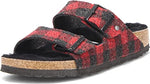 Birkenstock Women's Arizona Shearling Sandals, Red Wool Shearling, 9-9.5