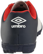 Umbro Men's Classico XI TF Soccer Turf Shoe, White/Navy/Red, 9