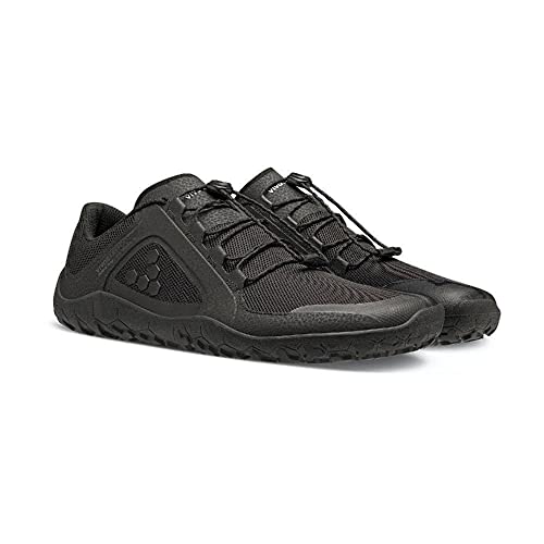 Vivobarefoot Primus Trail II FG, Womens Recycled Breathable Mesh Off-Road Shoe with Barefoot Firm Ground Sole Obsidian