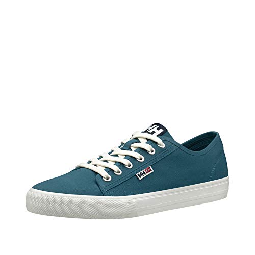 Helly-Hansen Mens Fjord Low-Cut Canvas Deck Shoe V2, 497 Deep Lagoon/Evening Blue/Off White, 10.5