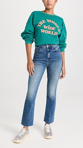MOTHER Women's The Hustler Ankle Fray Jeans, Healing Jar, Blue, 27