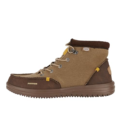Hey Dude Bradley Waxed Canvas Brown Size 15 | Men's Boots | Men's Pull on Boots | Comfortable & Light-Weight