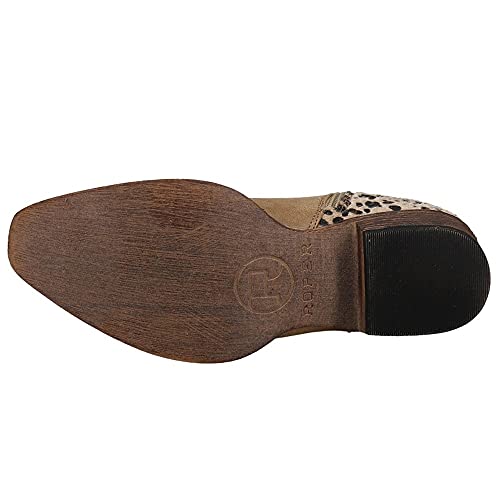 ROPER Sedona Tan Faux Leather Vamp/Leopard Print Heel 5 M