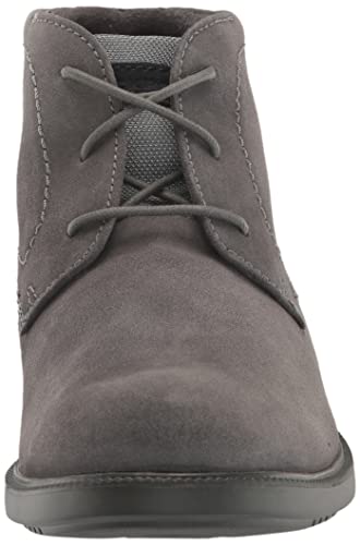 Rockport Men's Berenger Plain Toe Chukka Boot, Steel Grey Suede, 8.5