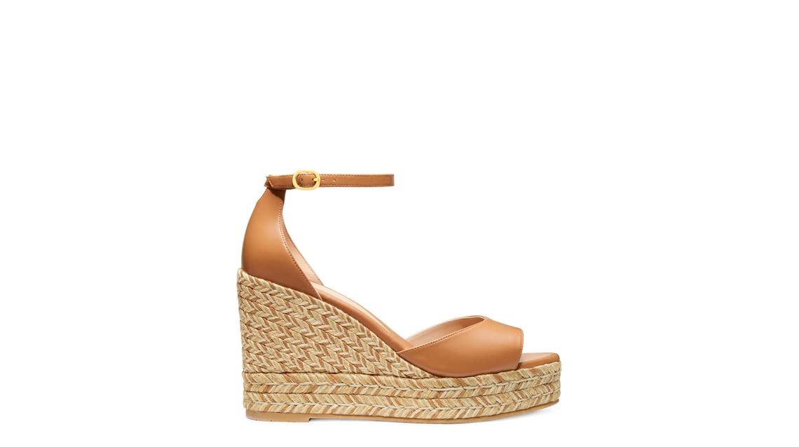 Stuart Weitzman Nudistcurve Espadrille Wedge Tan 5.5 B