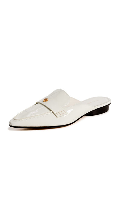 Tory Burch Women's Pointed Backless Loafers, Pearl, Off White, 9 Medium US