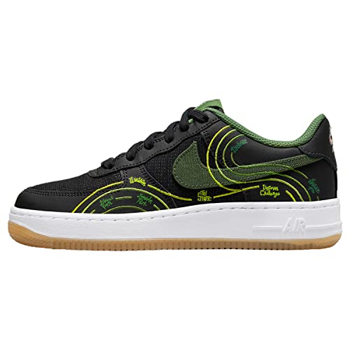 Nike Boy's Air Force 1 LV8 1 (GS) (Big Kid) Black/Carbon Green/Treeline/White 6 Big Kid M