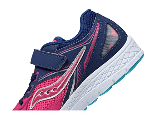 Saucony Cohesion 14 Alternative Closure Sneaker, Pink/Navy, 4.5 Wide US Unisex Big_Kid