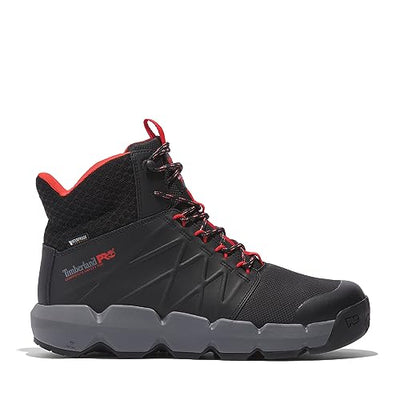 Timberland PRO Men's Morphix 6 Inch Composite Safety Toe Waterproof Industrial Casual Sneaker Boot, Black/Red, 13