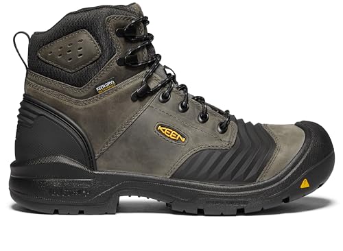 KEEN Utility Men's Portland 6" KBF Composite Toe Waterproof Work Boots, Magnet/Black, 15