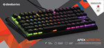 SteelSeries Apex M750 TKL, Compact Mechanical Gaming Keyboard, Tenkeyless, Per-Key RGB Illumination, 6 Macro Keys, UK QWERTY Layout