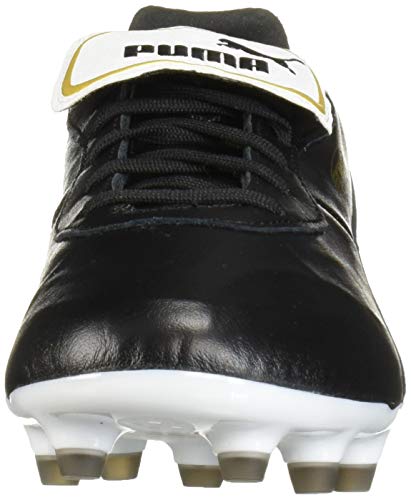 PUMA Mens King Top Firm Ground Soccer Cleats, PUMA Mens black-PUMA Mens white, 10.5