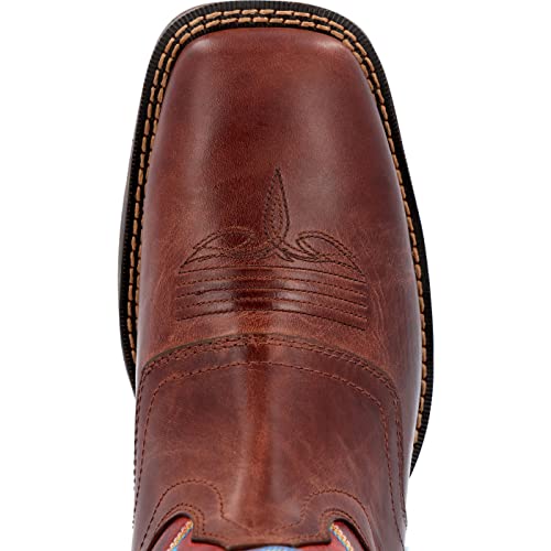 Durango Rebel Burnished Pecan Fire Brick Western Boot, Burnished Pecan And Fire Brick, Size 12(W)